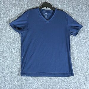 Mack Weldon Mens X Large V Neck Short Sleeve T Shirt Navy Blue Daily Wear Cotton